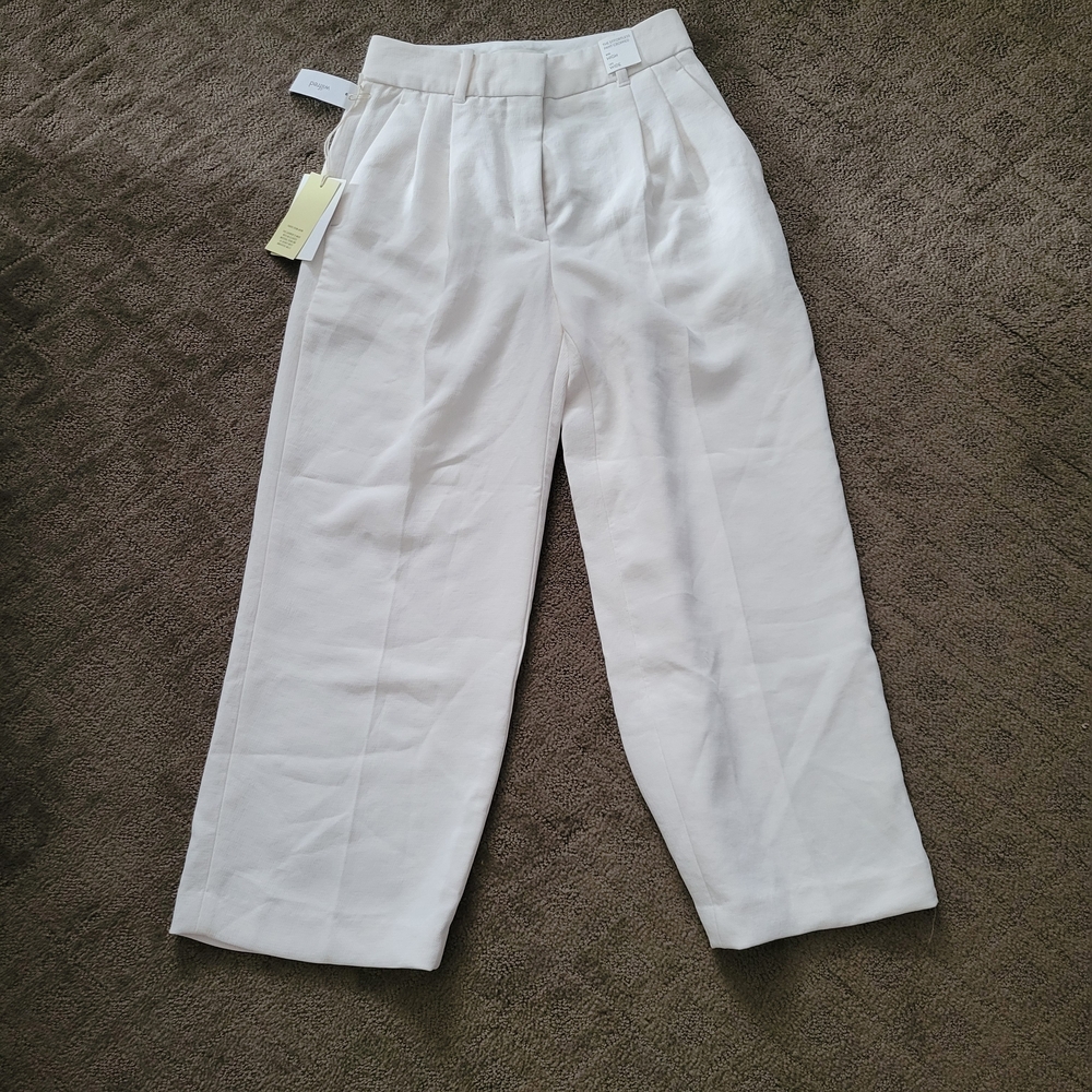 Wilfred White High-Waist Pleated Trousers